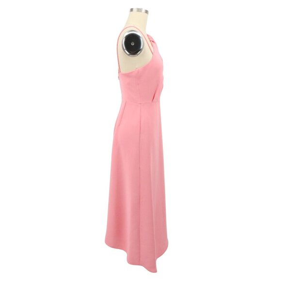 Reiss Delilah Strappy One Shoulder Pink Asymmetrical Hem Midi Dress 2 - Picture 6 of 9